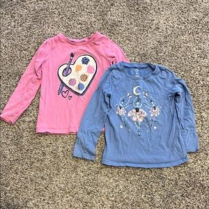 Carter's Pink and Blue Long Sleeve Tees